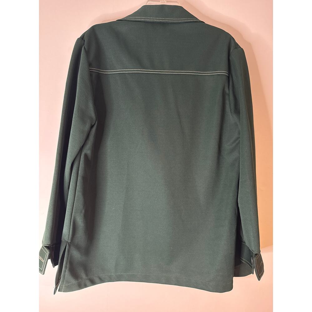 70s Hagger Green Polyester Button Up - image 4